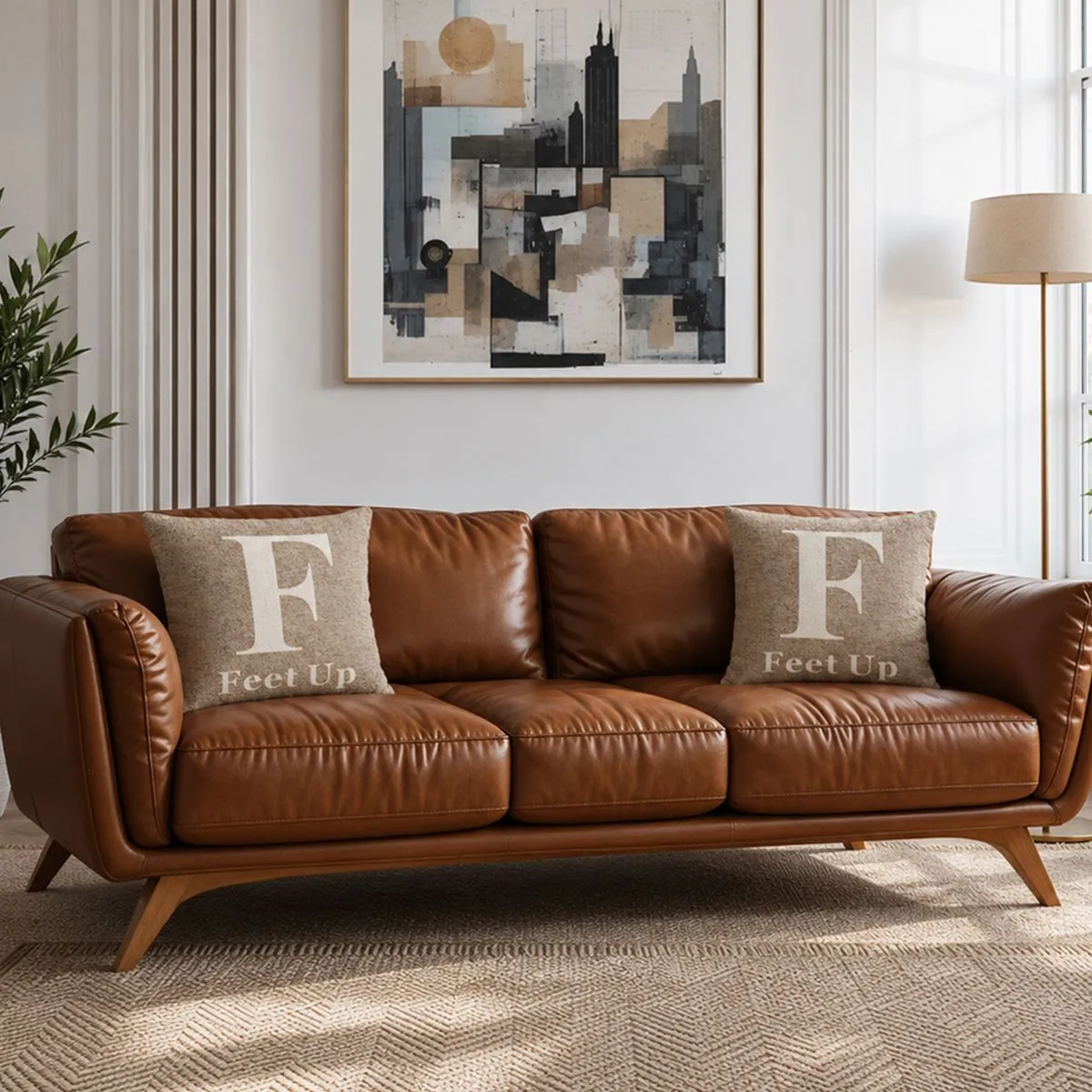 Orsina Feet Up Words Cushion in Natural