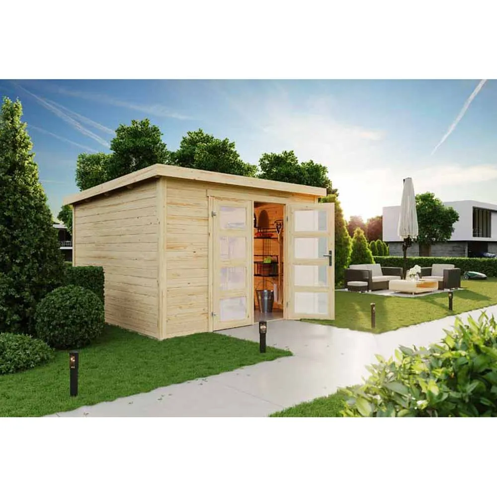 Lasita Maja Ltd Zambezi 6-Log Cabin, Garden Room, Home Office - L320xW274.7xH210.9 cm in Brown