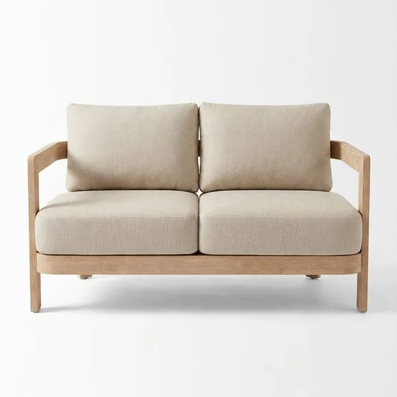 Evora 4 Seater Wood Lounging Set With Coffee Table 3