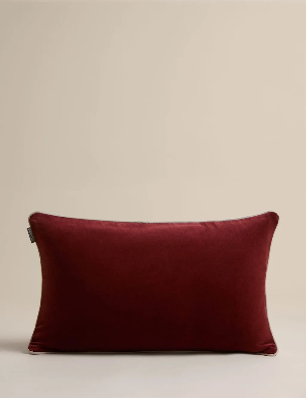 M&S X Kelly Hoppen Pure Cotton Piped Bolster Cushion Red Mix