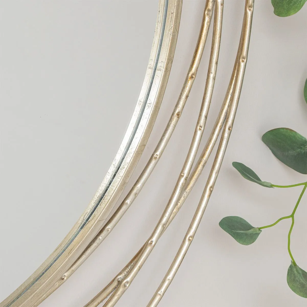 Melody Maison Large Round Champagne Swirl Mirror - 92cm X 92cm in Metallic Silver 4