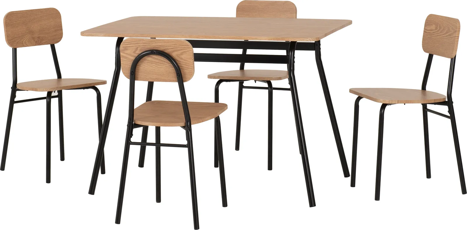 Seconique Warren 1+4 Dining Set in Light Oak 2