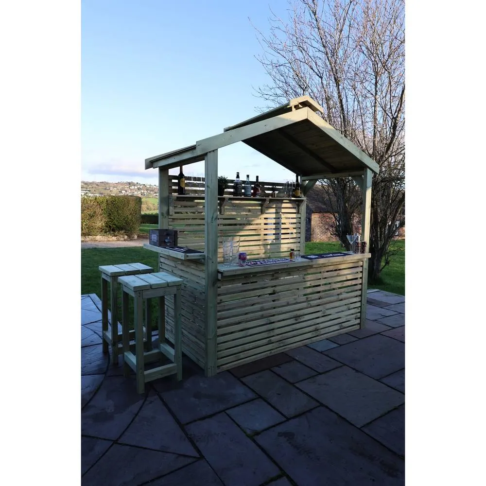 Churnet Valley Garden Furniture Ltd The Buxton Garden Bar - L111.5 X W224 X H233 cm in Light Brown 5
