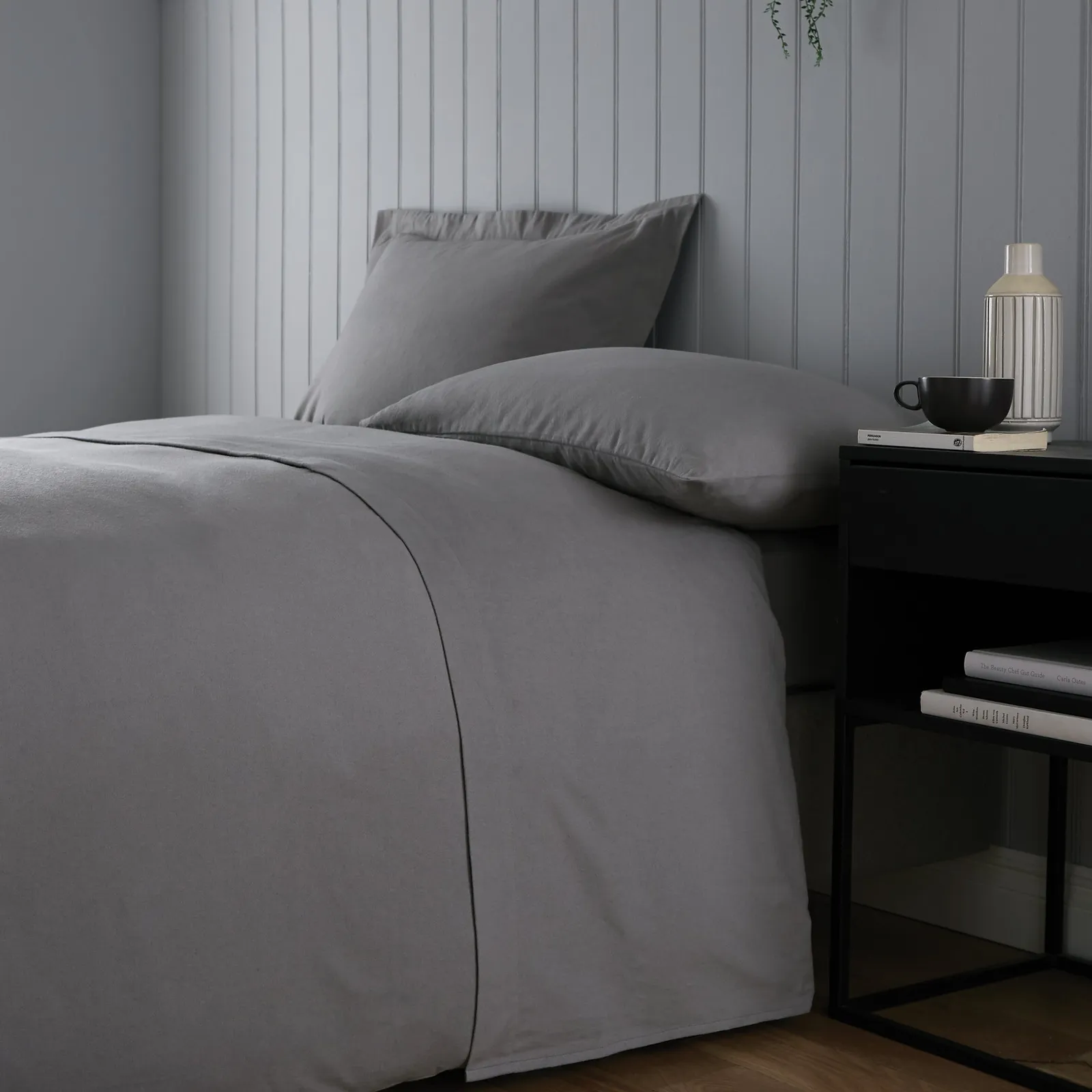Soft & Cosy Luxury Brushed Cotton Flat Sheet Grey