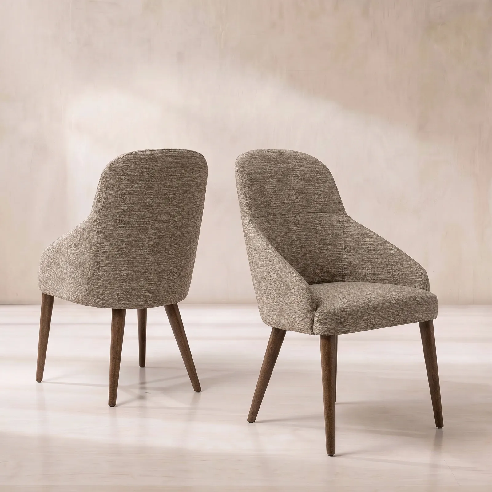 Stone Italia Srl Palmito Dining Chair With Arms - Single Colour, Neutral Fabric | Barker & Stonehouse