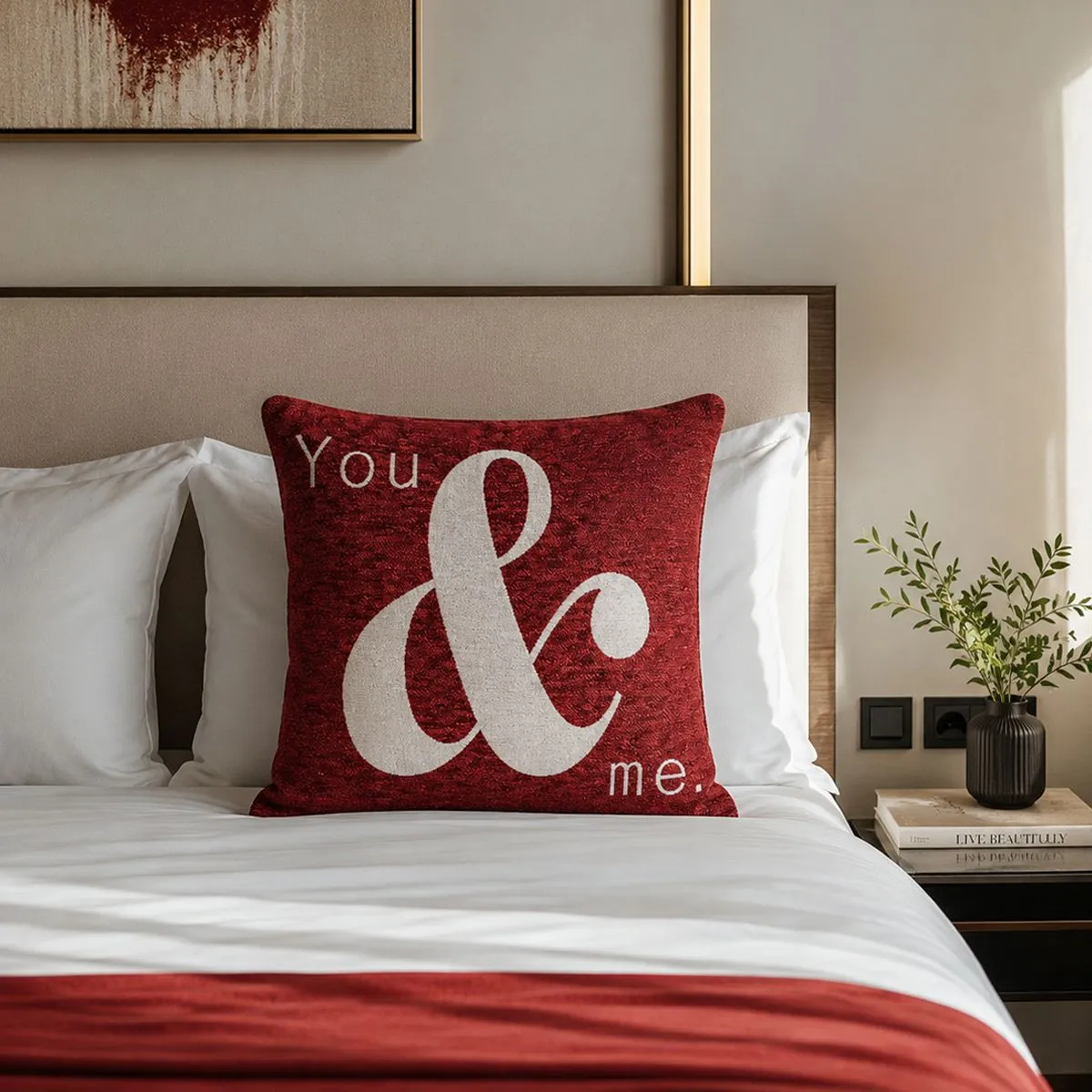 Orsina You & Me Words Cushion in Red