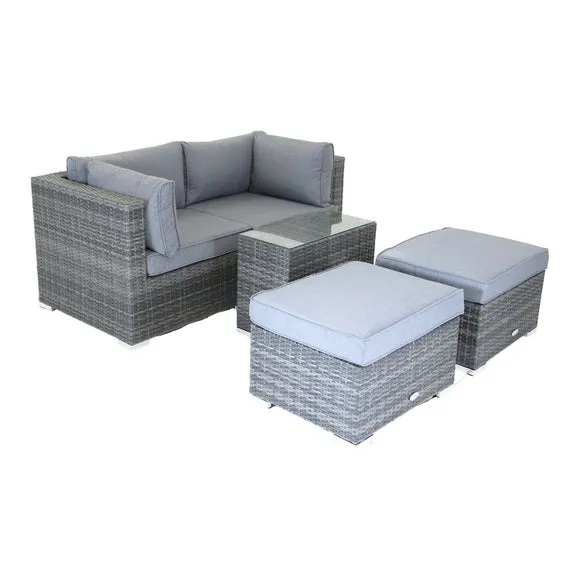 Multifunctional 2 Seater Grey Lounger Set 6