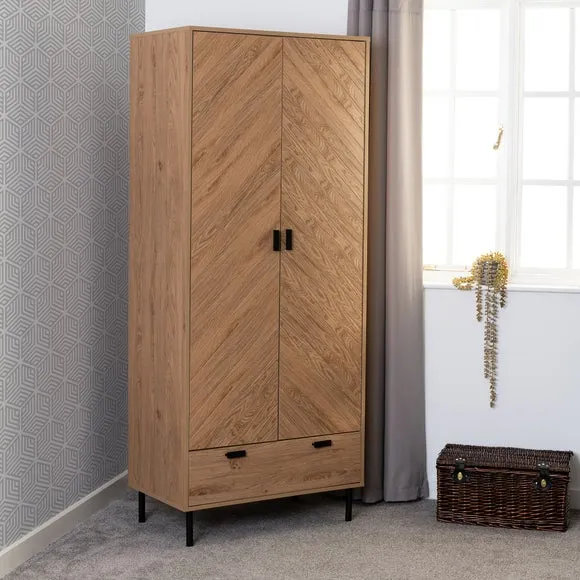 Barker Double Wardrobe, Oak Effect