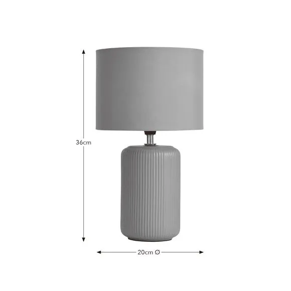 Lea Ribbed Ceramic Table Lamp 6