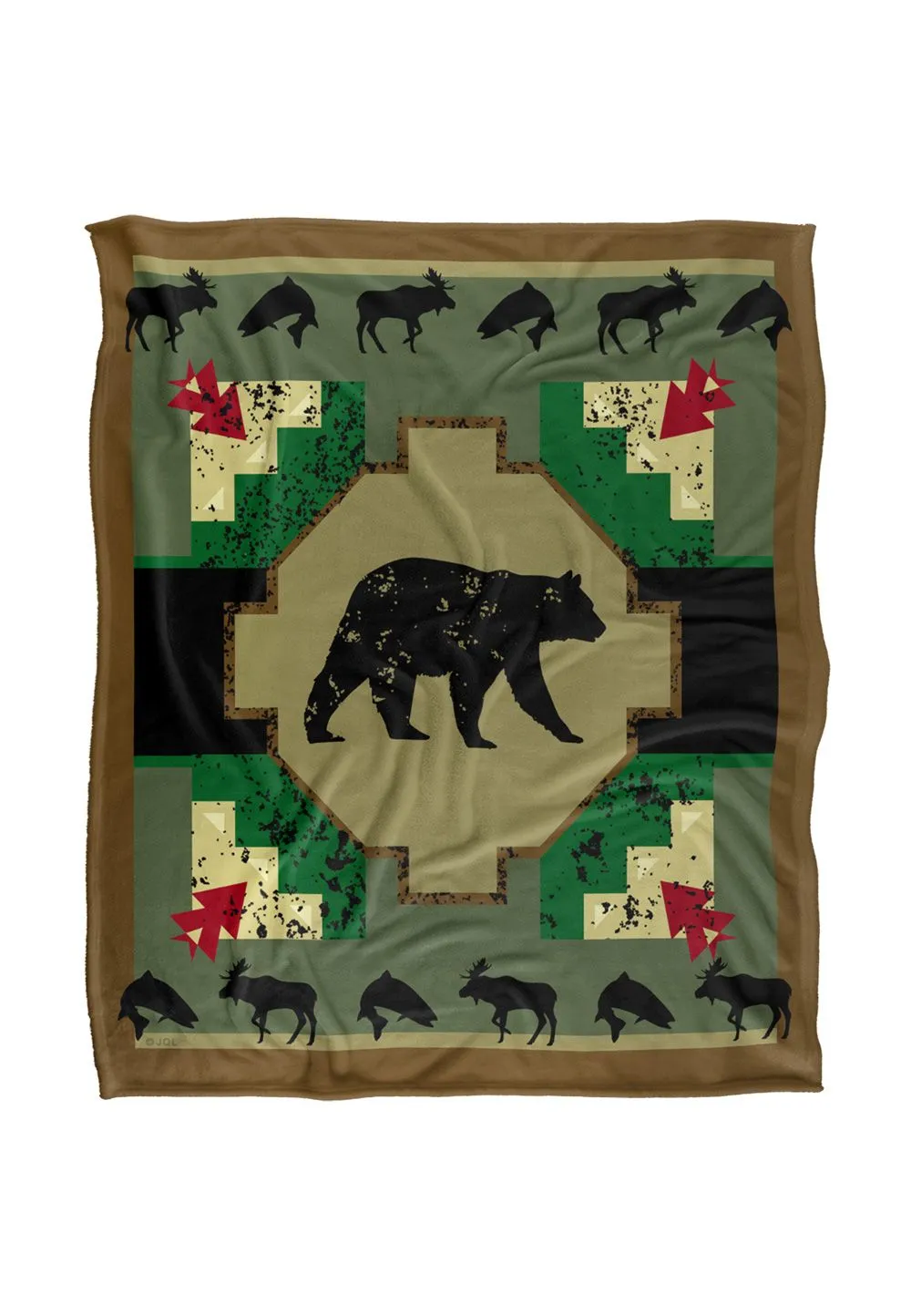 JQ Licensing Southwest Bear 2 Silky Touch Super Soft Throw Blanket 152 X 127 cm in White