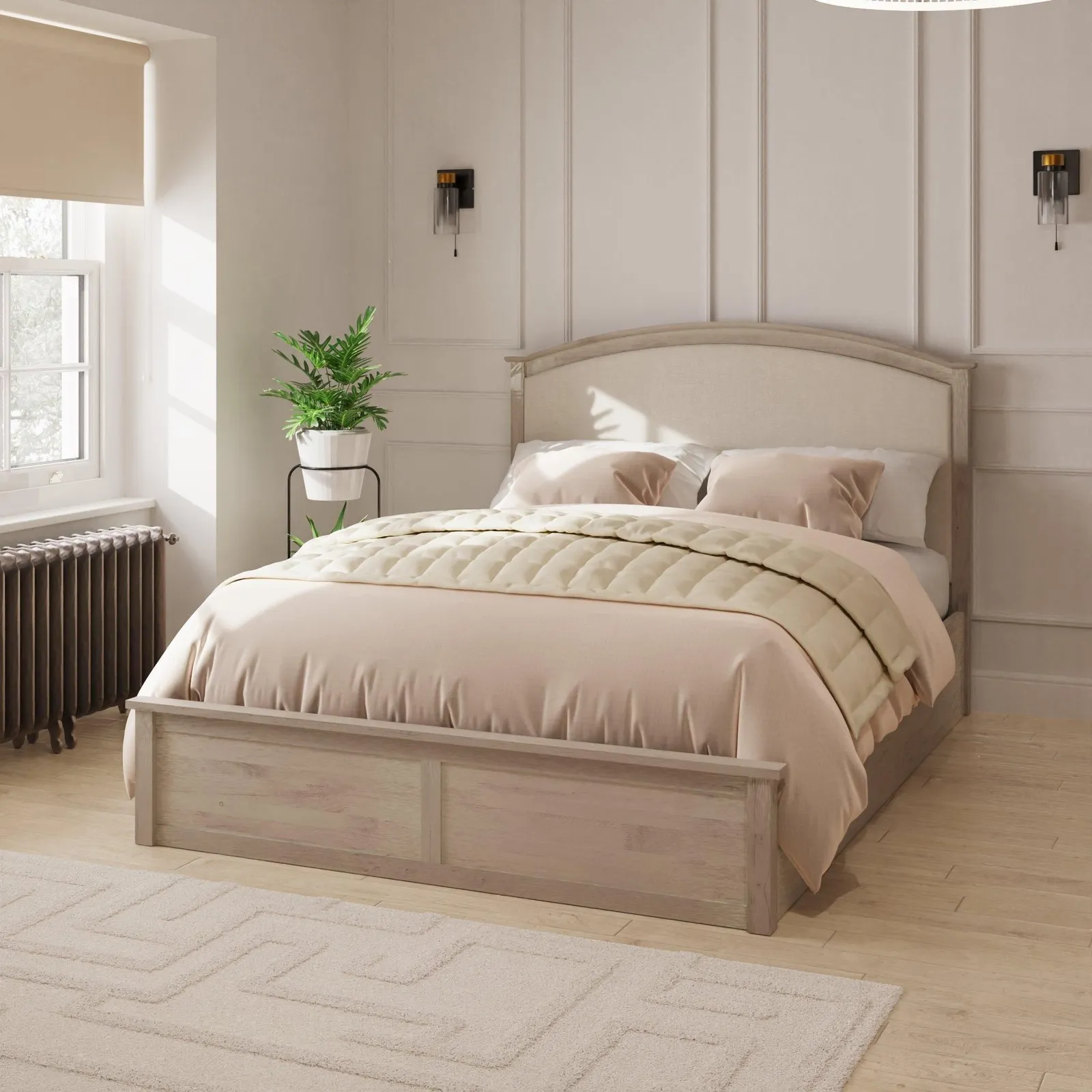 GFW Madrid Ottoman Bed in Light Oak