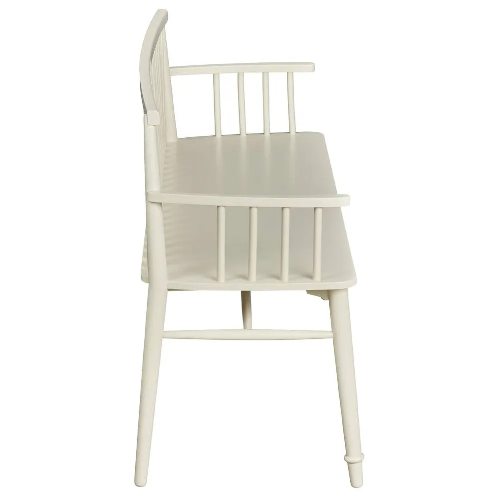 Statement Furniture Queensbury Bench with Back, Wooden Bench Seat in Cream 3