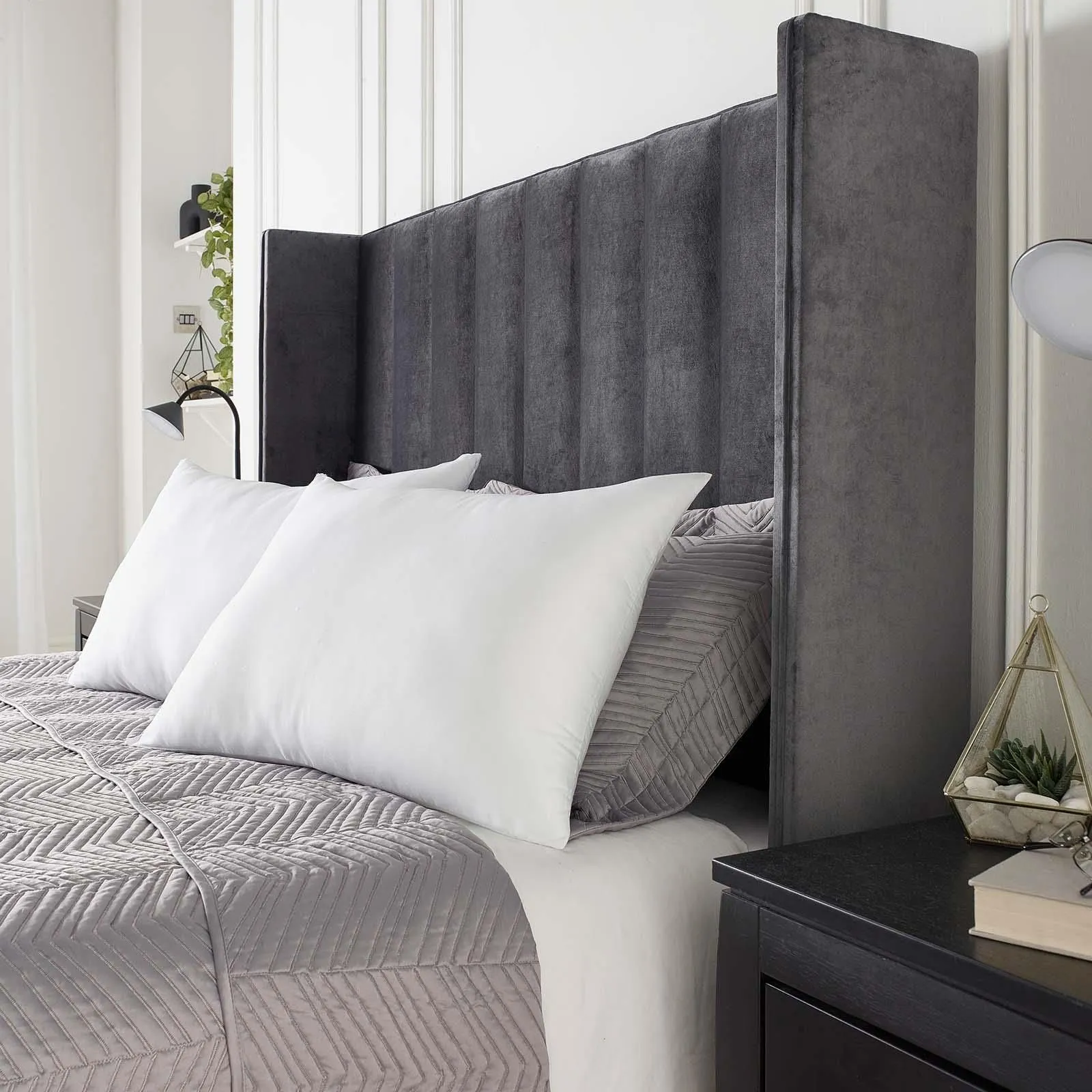 OHS 2 Pack Pillows Hotel Quality Bounce Back Filled Plump in White