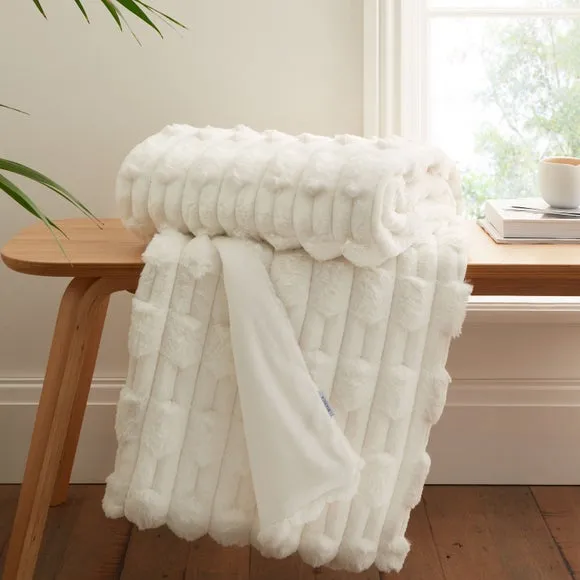 Bianca So Soft Carved Faux Fur Throw Blanket 150cm x 200cm 1