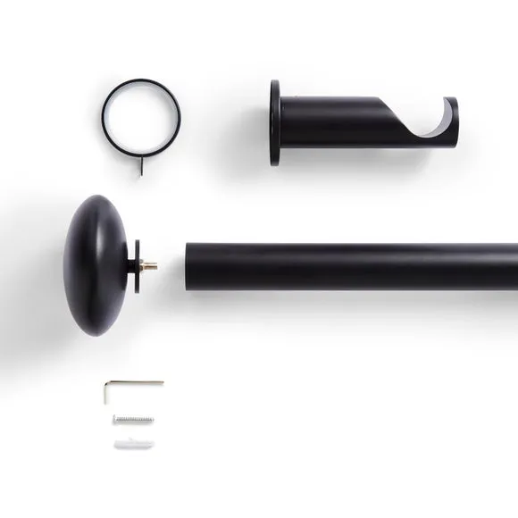 Pebble Fixed Metal Curtain Pole with Rings 2