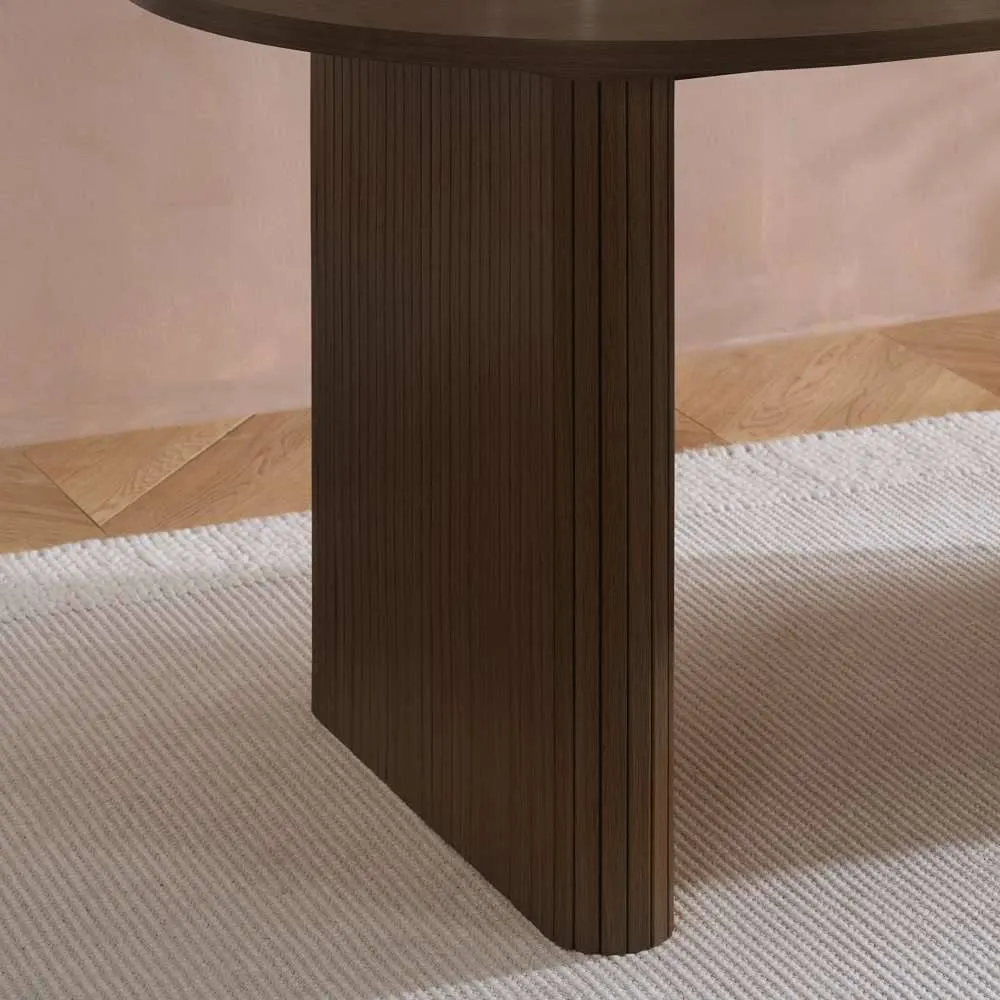 Birlea Axel Oval Fluted Dining Table in Brown 6