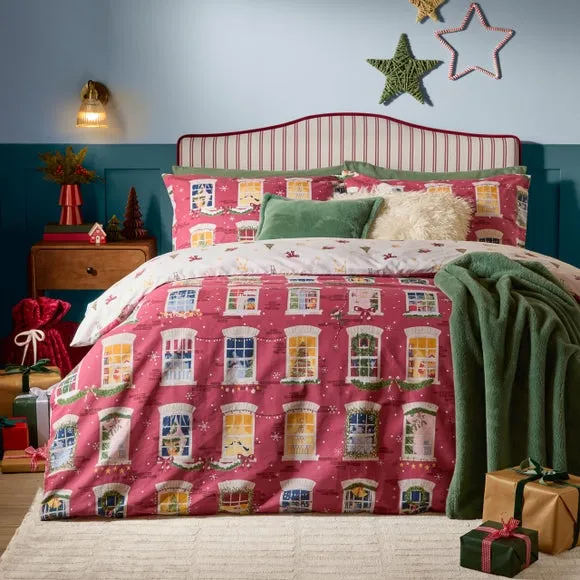 Furn. Christmas Eve Brushed Polycotton Duvet Cover & Pillowcase Set 1