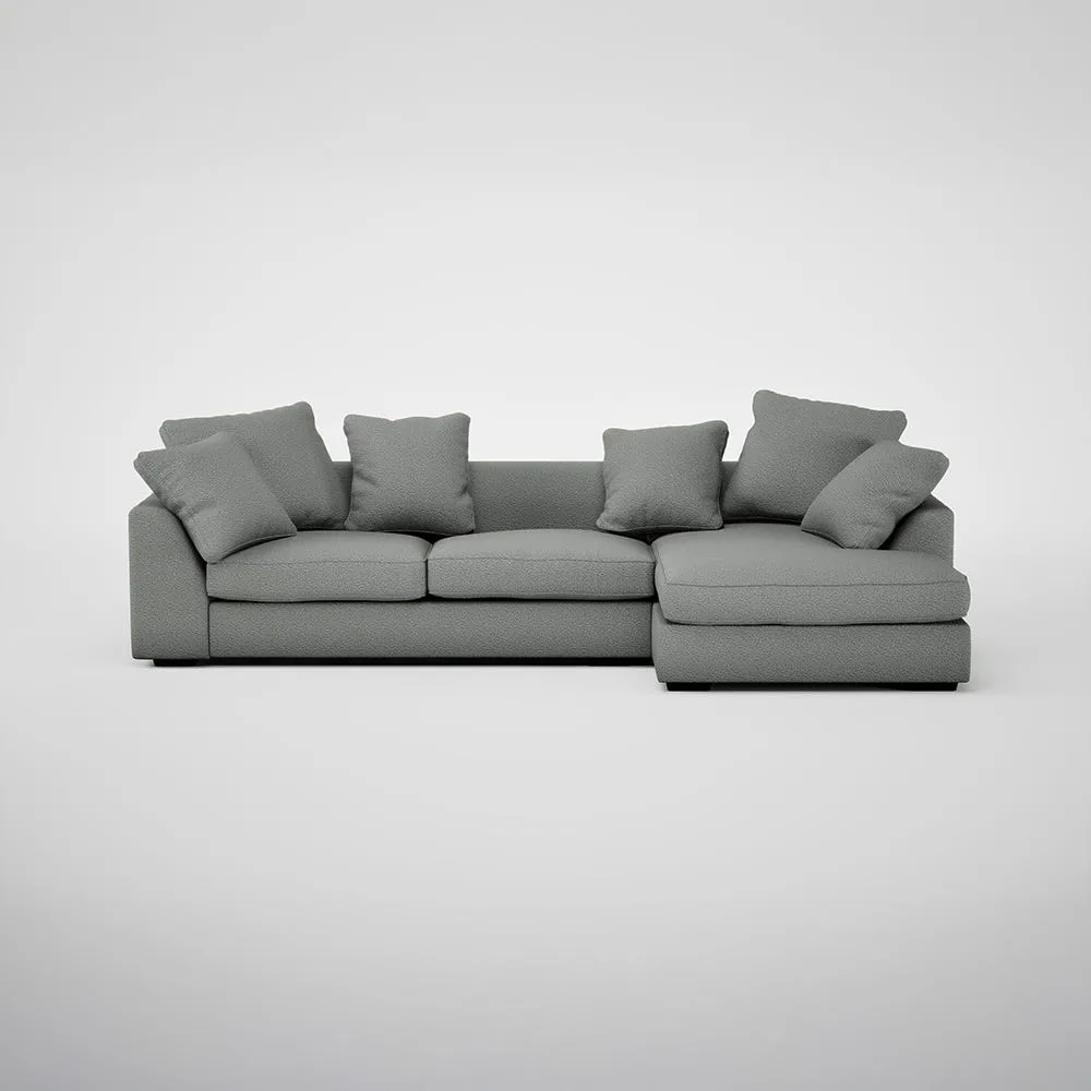 Heal's Cumulus Right Hand Facing Corner Sofa Boucle Steel Black Feet 1