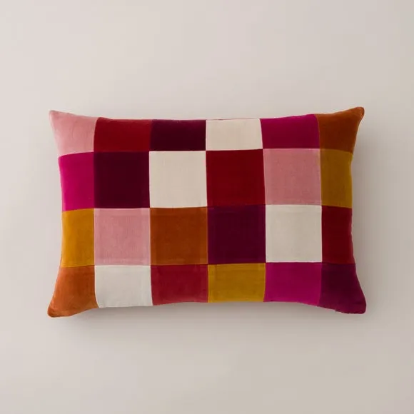 Clara Patchwork Velvet Rectangle Cushion 3