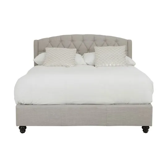 Flegetonte Fabric Double Bed In Light Grey