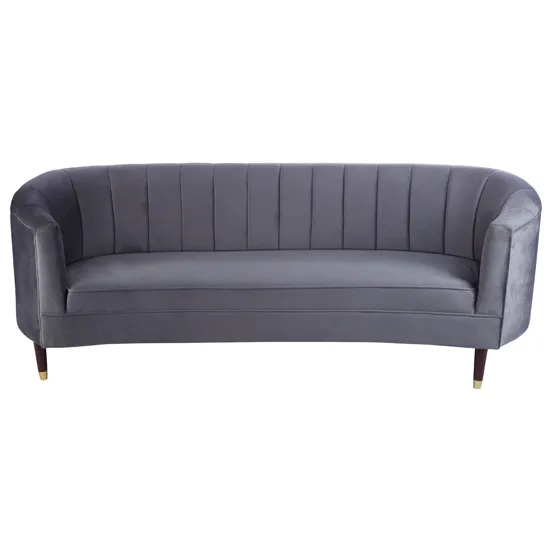 Manoza Fabric Upholstered 2 Seater Sofa In Charcoal