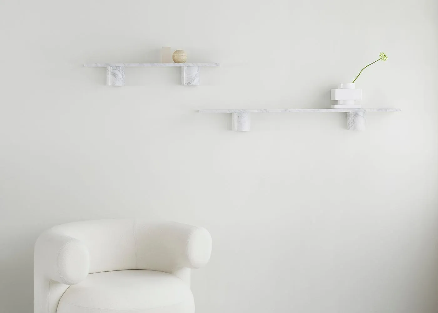 Normann Copenhagen Sten Shelf 120cm White Marble 3