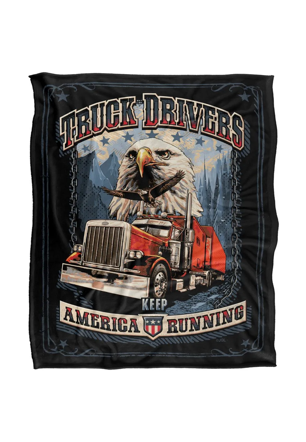 JQ Licensing Rle Semi-Truck Drivers Keep America Running Silky Touch Super Soft Throw Blanket 152 X 127 cm in White