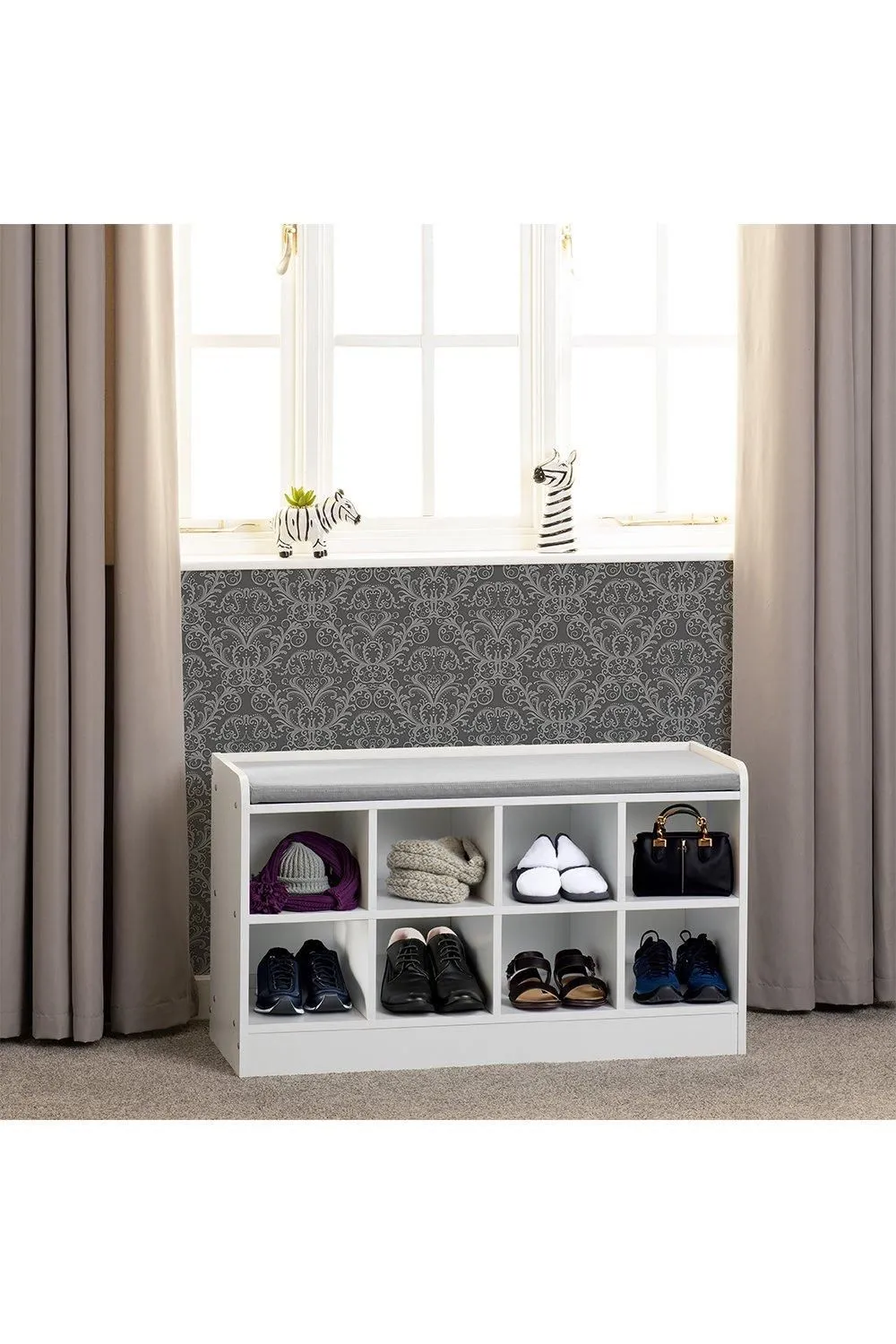 Seconique Portland Shoe Bench in White