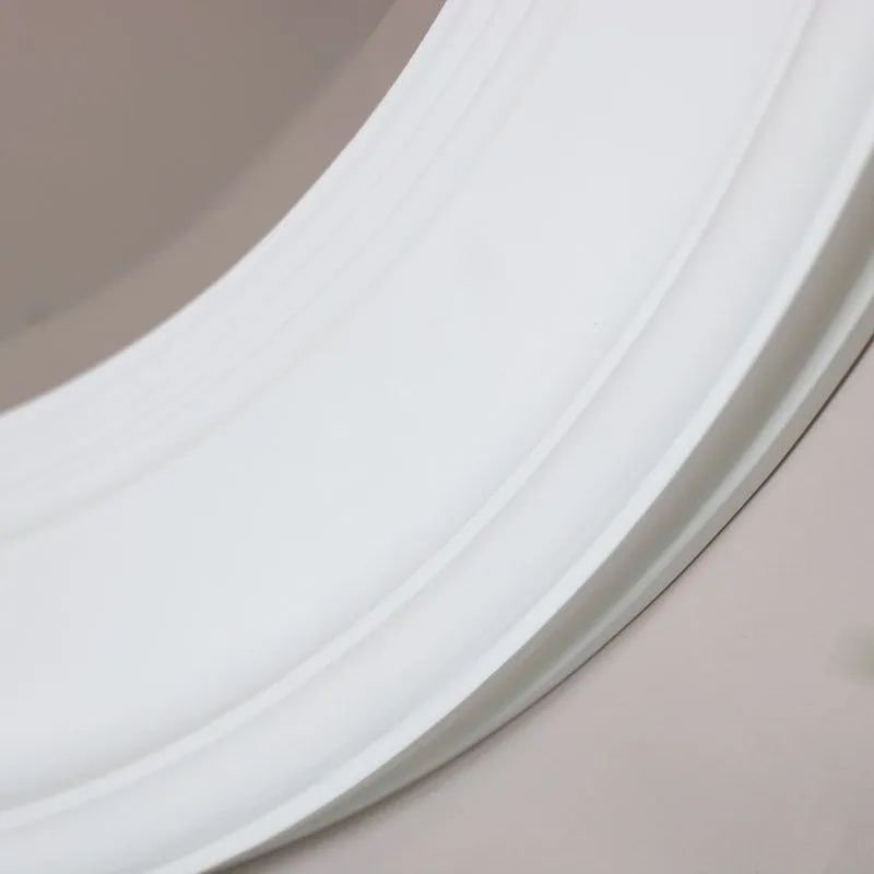 Melody Maison Large Round Vintage White Wall Mirror 80cm X 80cm 2