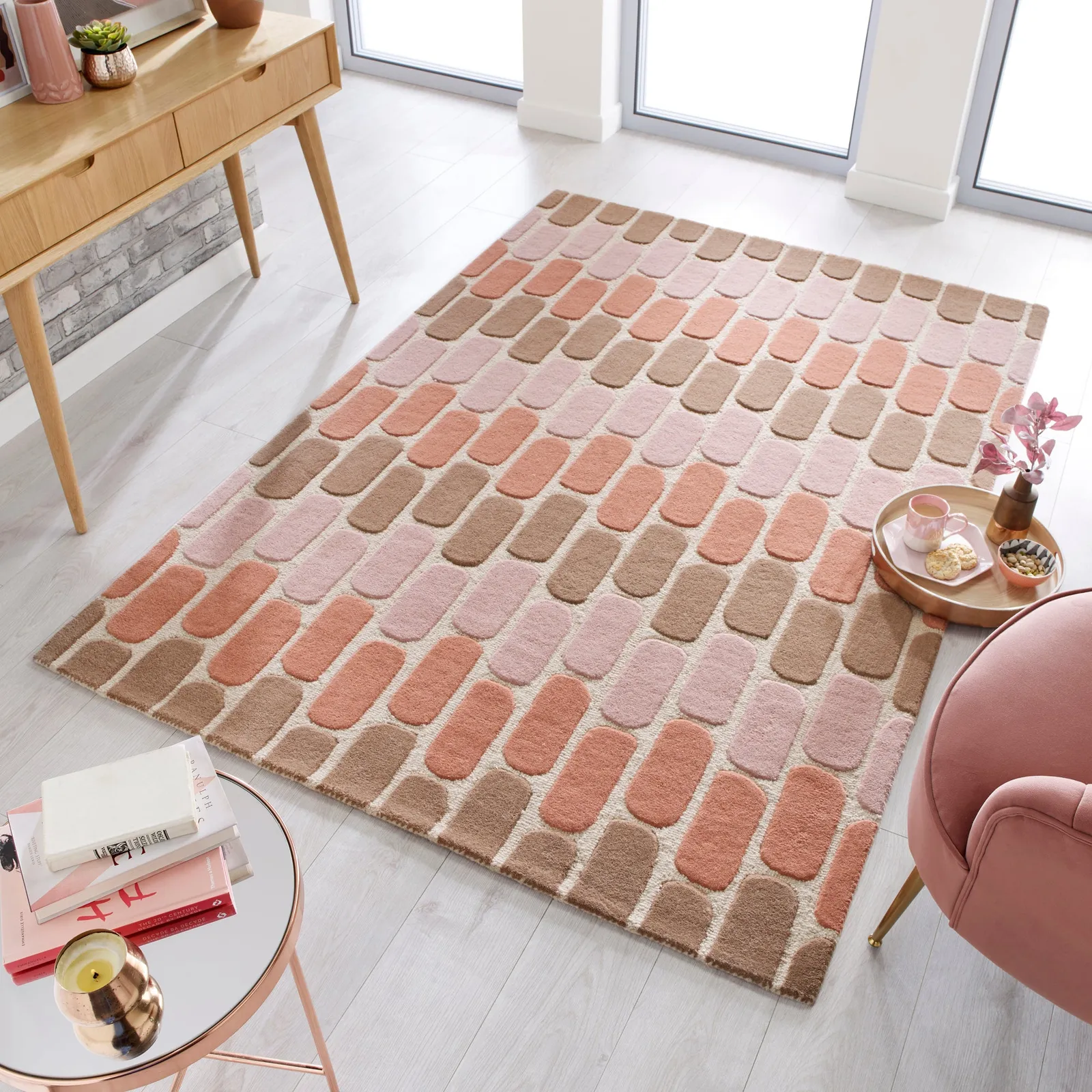 Fossil Rug Orange and Brown