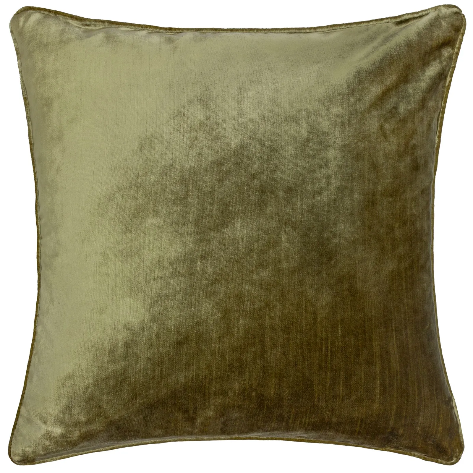 Paoletti Luxe Velvet Piped Cushion in Olive 2