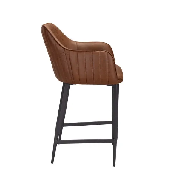 Indus Valley Logan Bar Stool, Faux Leather 4