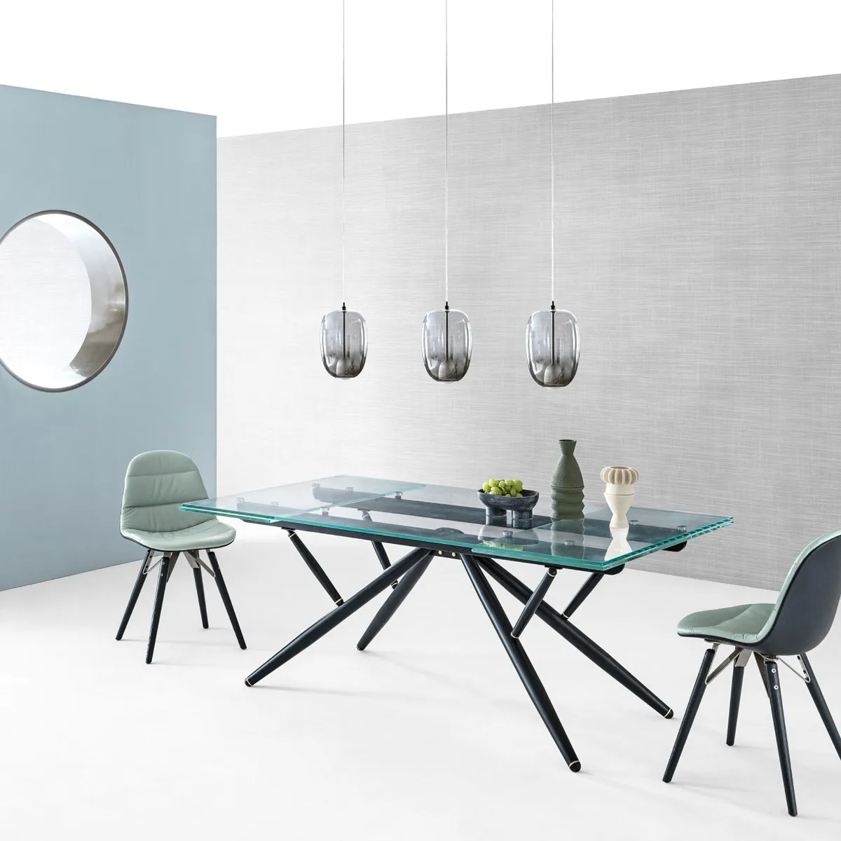 Bontempi Bridge Dining Table 200X106X75Cm, Black Glass | Barker & Stonehouse 2