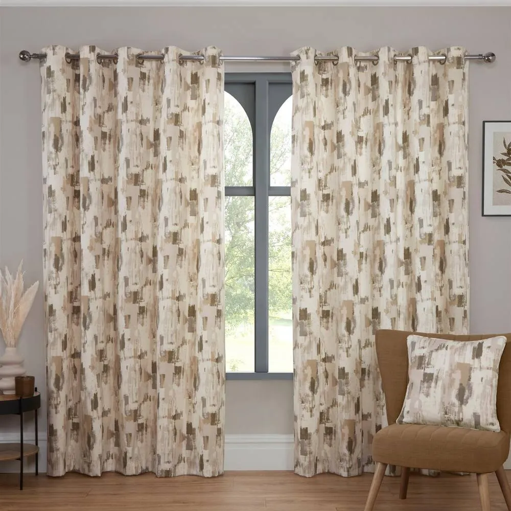 Sundour Bamford Eyelet Curtains in Brown 1