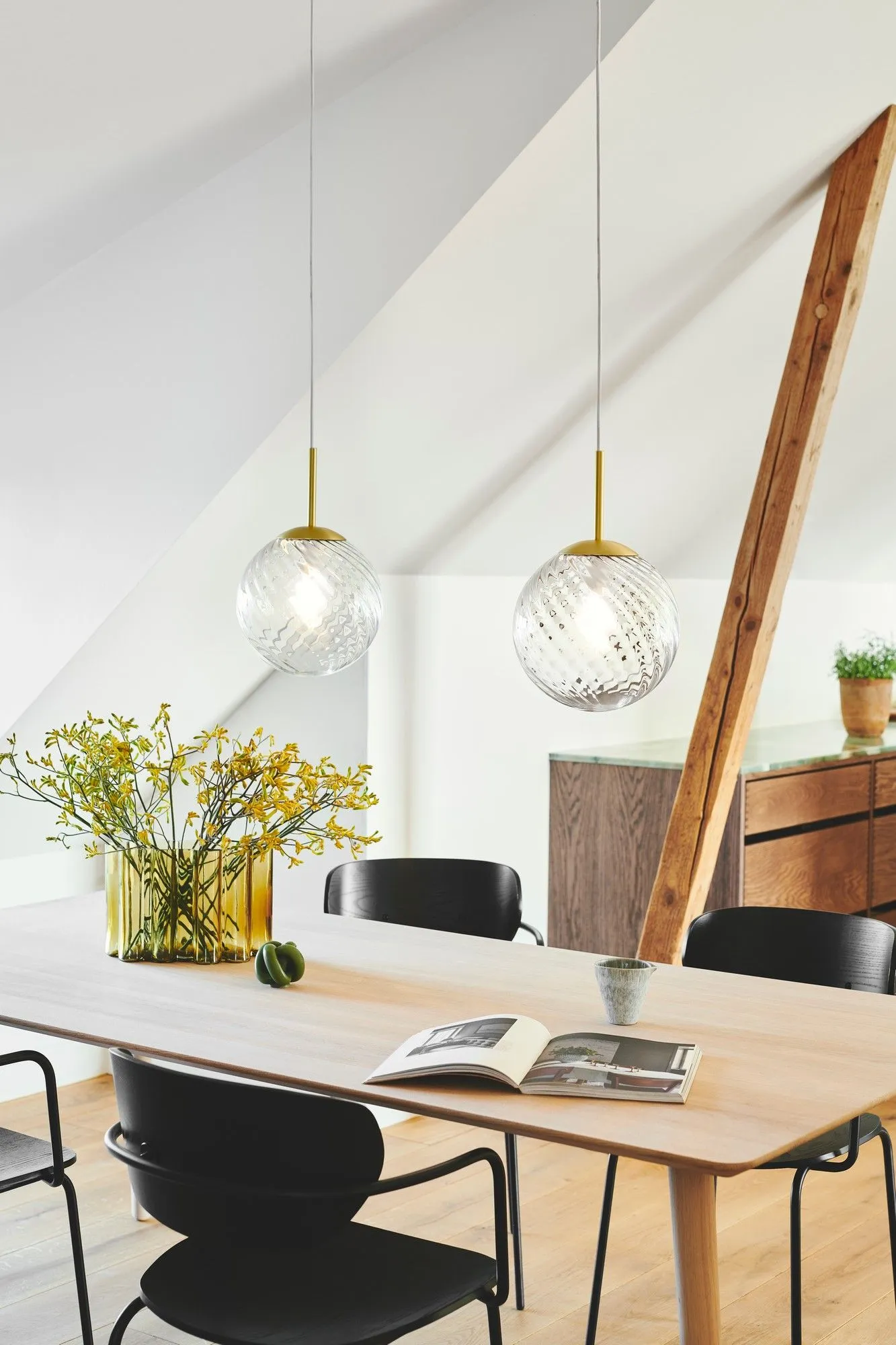 Nordlux Chisell Pendant Light Brass Metal E27 Mains 25cm in Gold 6