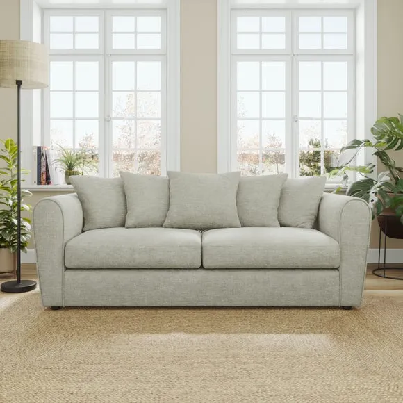Blake Curved Arm Chunky Chenille 3 Seater Sofa 1