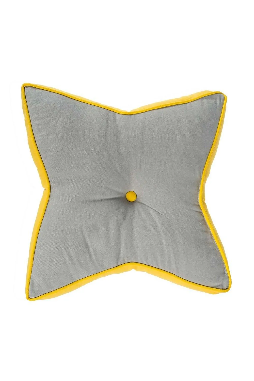 Homescapes Star Floor Cushion Soft Cotton, Comfy & OEKO-TEX® Certified in Grey