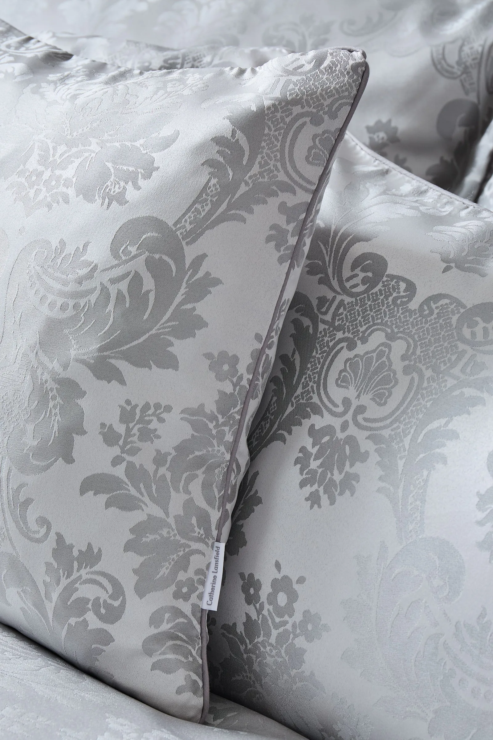 Catherine Lansfield 'Damask Jacquard' Cushion in Silver 2