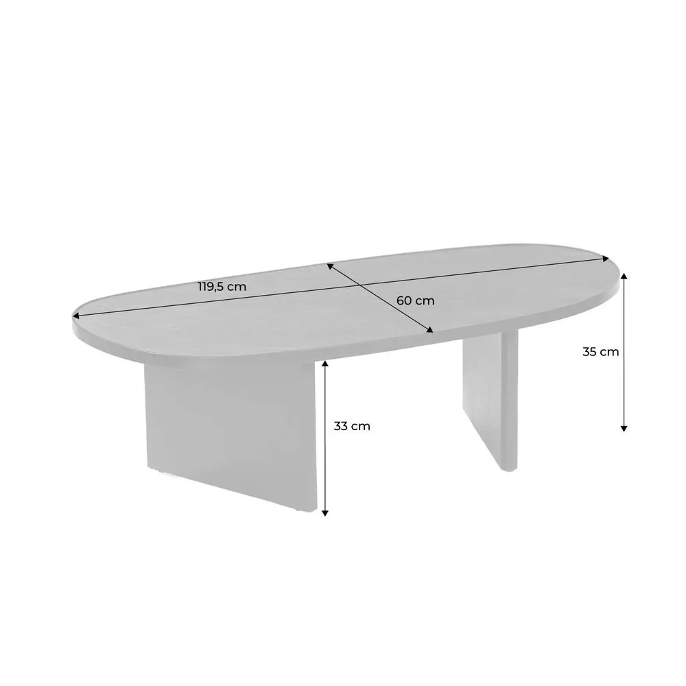 sweeek Oval coffee table mango wood & stone veneer in Black 6