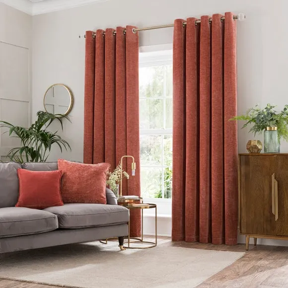 Vintage Chenille Eyelet Curtains 2
