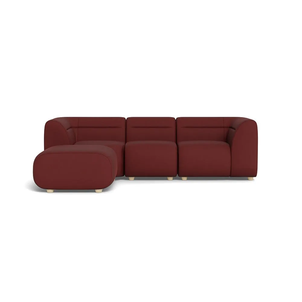Heal's Lilli Left Hand Facing Compact Corner Capelo Linen-Cotton Etruscan Red Natural Feet