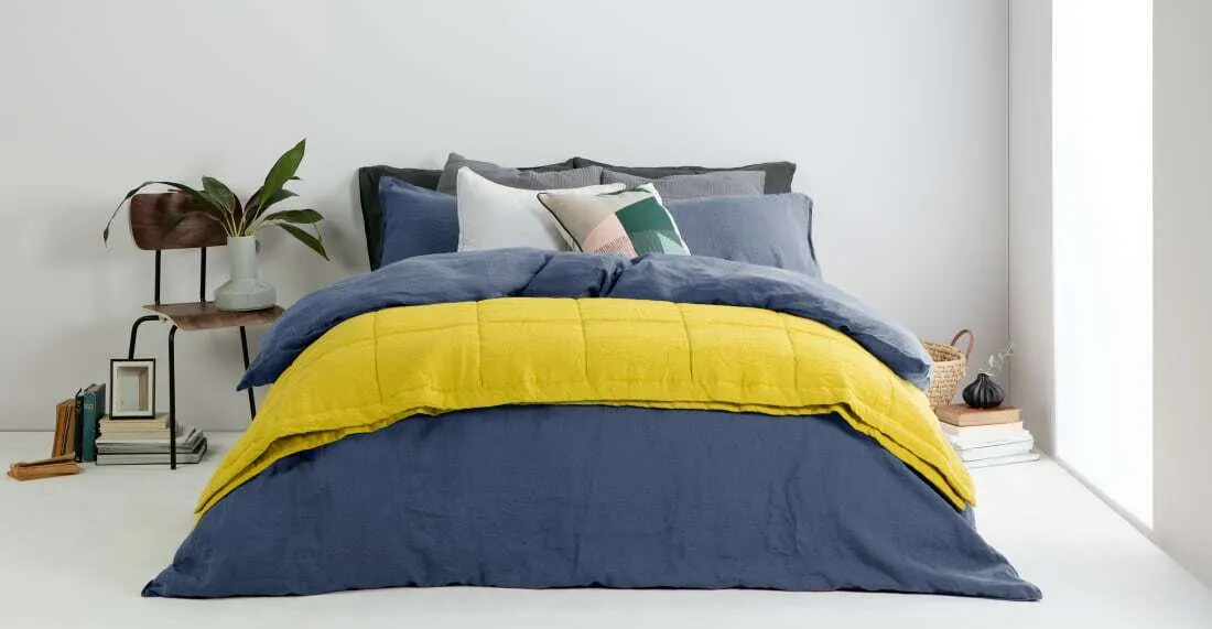 Brisa 100%  Linen Pair of Pillowcases, Blue Dusk