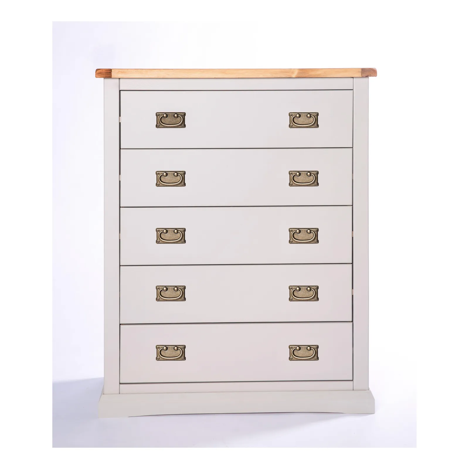 Cabinet Bits Loreo 5 Drawer Chest of Drawers Bras Drop Handle in Light Grey 2