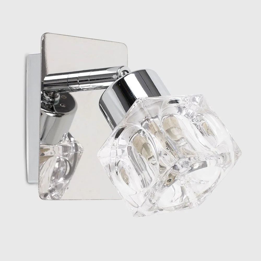 ValueLights Ritz Ice Cube Pair of Silver Indoor Wall Spotlight 2