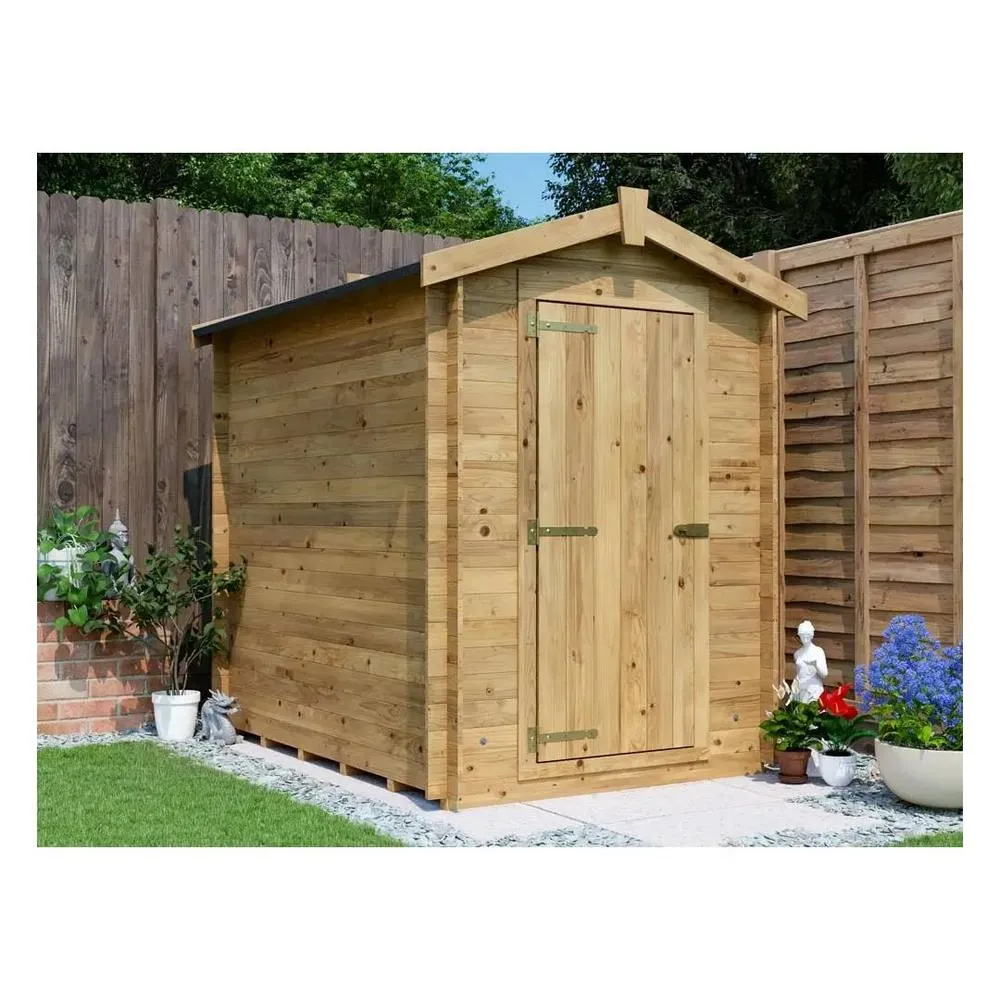 Dunster House Heavy Duty Log Shed 5x7ft (1.5x2.0m) 19mm Tongue & Groove, Pressure Treated in Brown 3