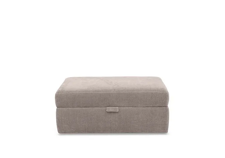Retreat Large Fabric Storage Footstool - Aston Latte