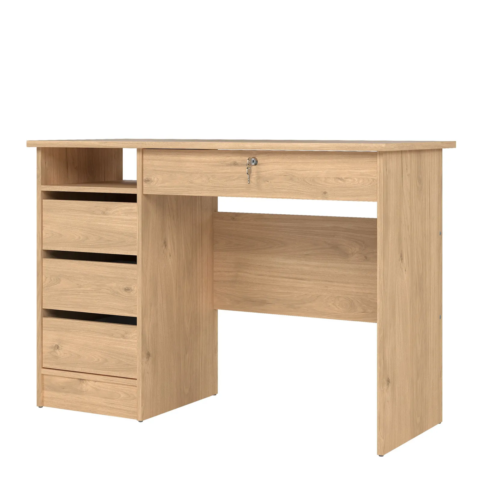 Furniture To Go Function Plus 4 Drawer Desk Handles Drawer in Light Brown 3