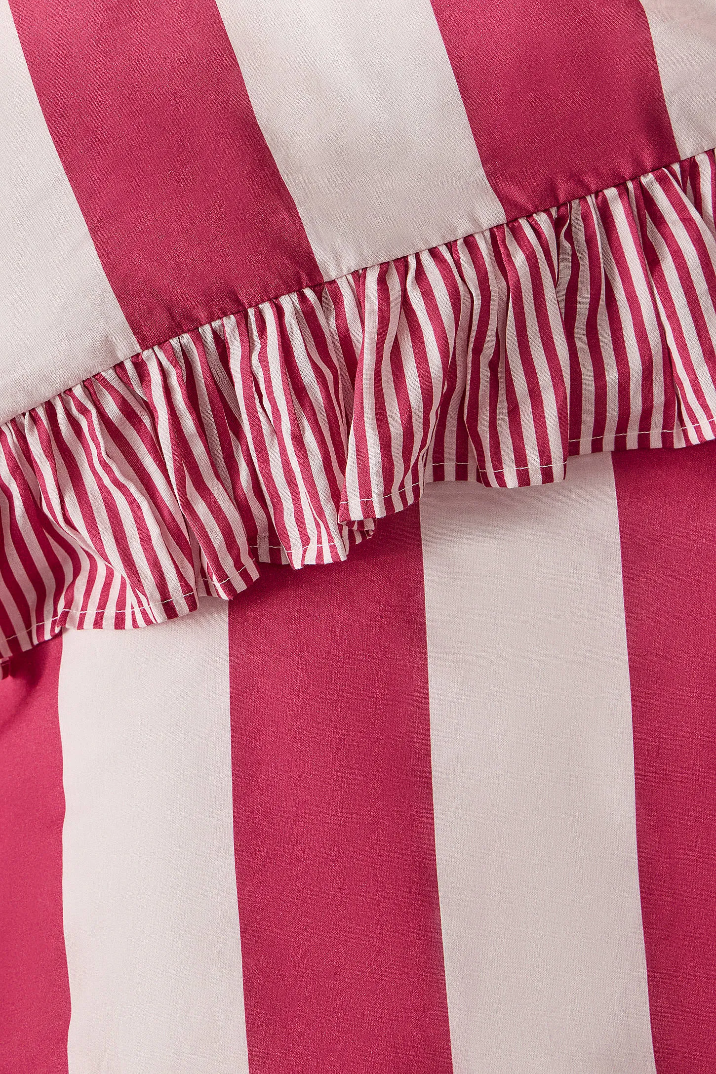 Red Stripe Ruffle Duvet Set 3
