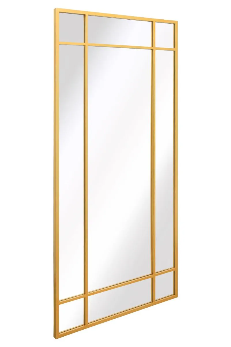 MirrorOutlet Gold Contemporary Wall & Leaner Garden Mirror 71"x 33" 180x85cm 4