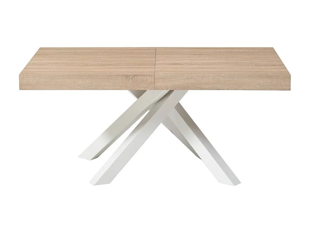 Vente-unique 6 - 10 Seater Extendable Dining Table In MDF & Metal - Natural and in Light Oak 2